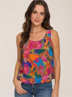 Silk Versace-style Printed Tank Top